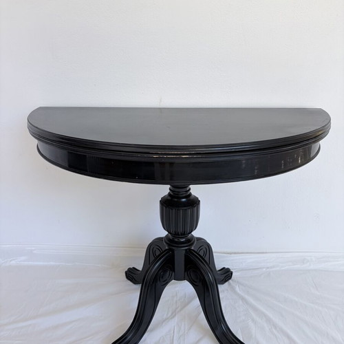 Vintage wooden round side table, extendable
