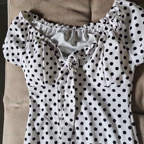 Polka Dot Dress with Padded Cups Size S/M New, Mini Length