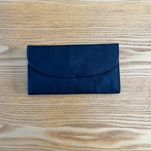 Vintage black leather wallet, genuine leather
