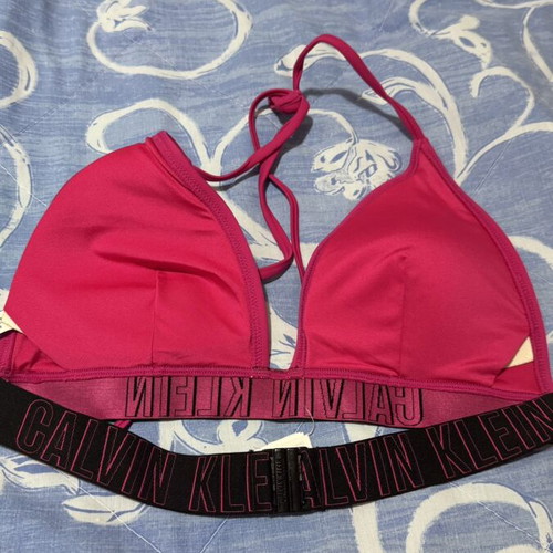 Calvin Klein bikini set like new, fuchsia with black elastic band