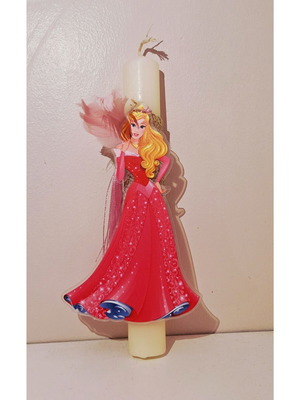 Candle with Sleeping Beauty new, white