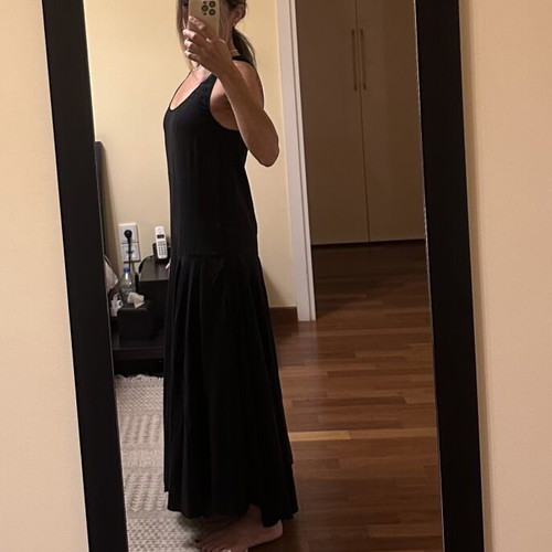 Zara High-End Lyocell Maxi Dress Black XS BNWT