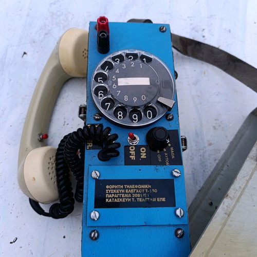 Antique technician telephone used in carrying case rare collectible tool
