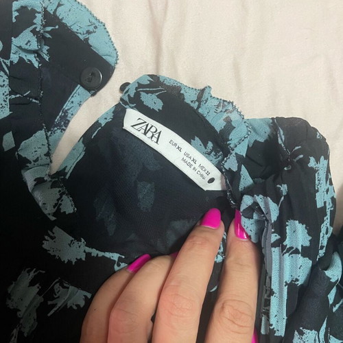 Zara long dress xl black and blue like new