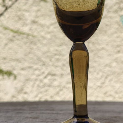 Vintage set of 5 colored liqueur glasses like new
