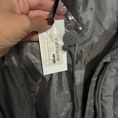 Magnetic Couture Long Jacket New With Detachable Hood And Belt Gray Silver