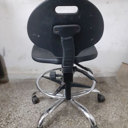 Laboratory stool used with adjustable seat and backrest