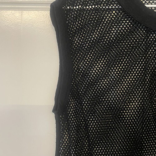 Zadig & Voltaire Black Mesh Henley Tank Top like new, size S