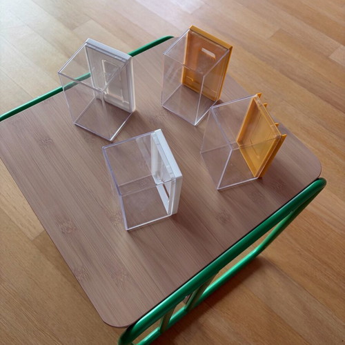 Set of 4 Transparent Plastic Storage Boxes like new, acrylic