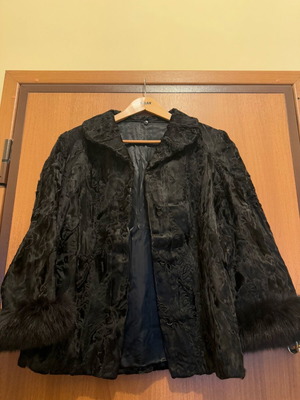 Fur coat natural astrakhan black like new