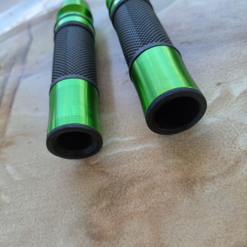 Motorcycle grips green and black like new