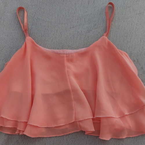Benissimo salmon top with ruffles and thin straps like new