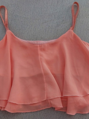 Benissimo salmon top with ruffles and thin straps like new