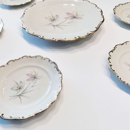 Vintage pasta set used, porcelain, 7 pieces Hutschenreuther Hohenberg Germany