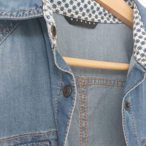 Sisley denim shirt slim fit size XS/S like new blue
