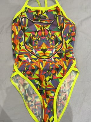 Turbo one-piece swimsuit like new, size L, multicolor