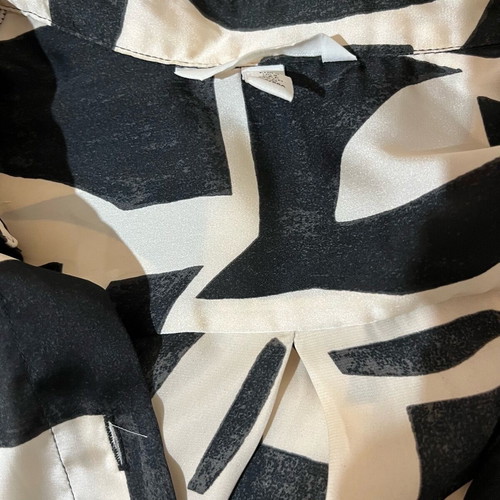 H&M satin shirt new, long sleeve, black and beige
