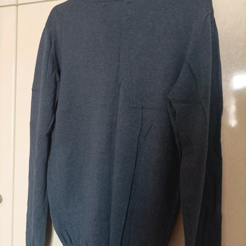Solid men's cardigan used, blue, size L