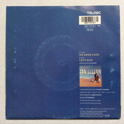 Ian Gillan No Good Luck / Love Gun vinyl record used, rock