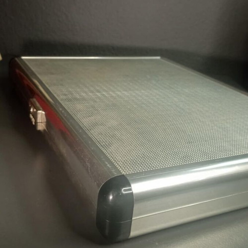 Metal Backgammon Case Advertising Like New