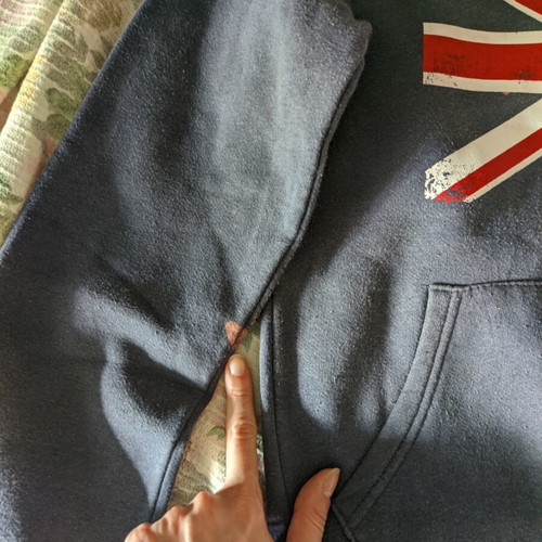 Women's Hoodie with England Flag used, size XS, blue