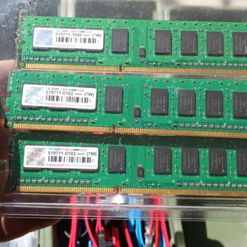 Transcend 1GB DDR3 RAM @1333MHz like new, set of 3 modules