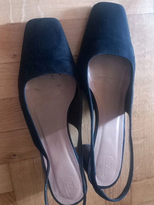 Slingback γόβες μαυρες υφασμα 40 νούμερο