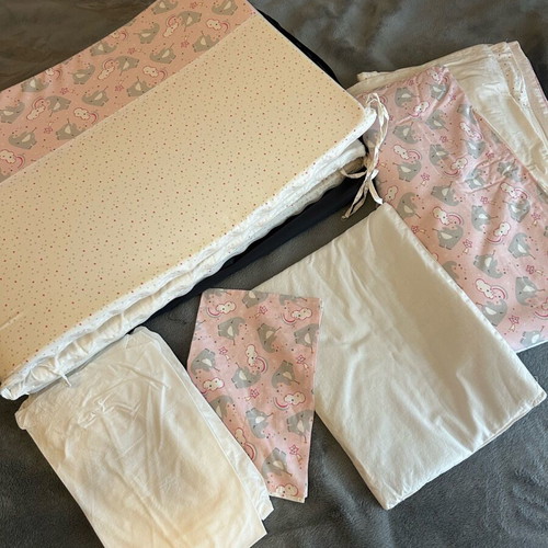 Orchestra baby bedding set pink with elephants and stars new