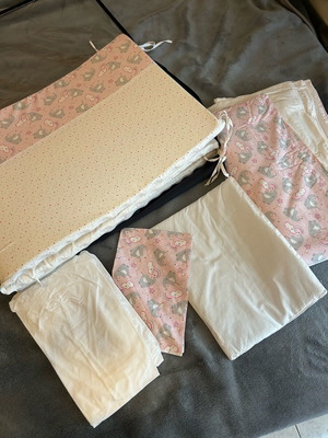 Orchestra baby bedding set pink with elephants and stars new