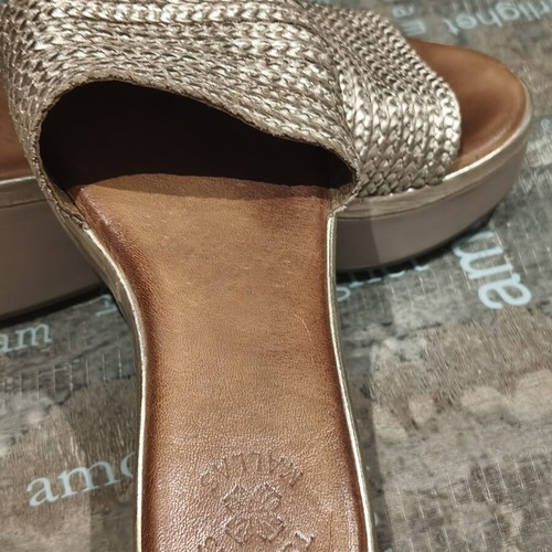 Tsakiris Mallas shoes like new, gold platform sandals size 37-37.5