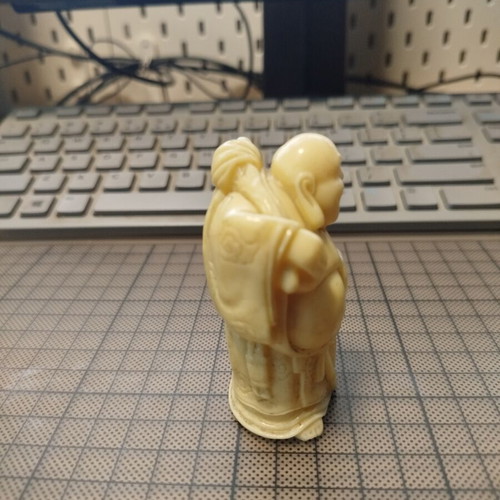 Happy Bhudda resin figurine used, 8 cm height