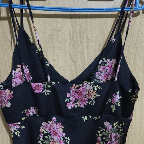 Zara satin dress, black, size L