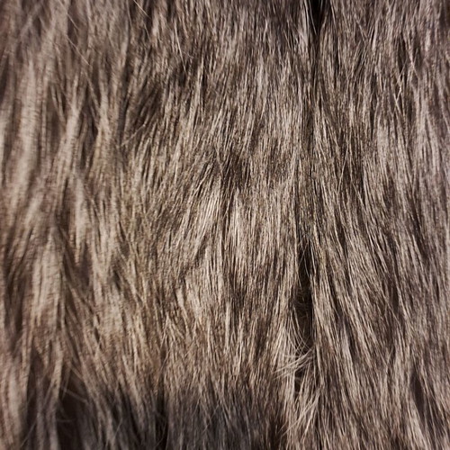Fur sleeveless vest natural fox fur like new, sizes S and M, black with silver