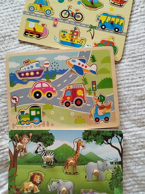 Wooden Puzzle Set of 3 with Sounds, Like New