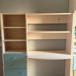 Neoset children's desk furniture with bookshelf and drawers