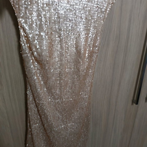 Attrattivo mini dress new, full bead pink/gold size M
