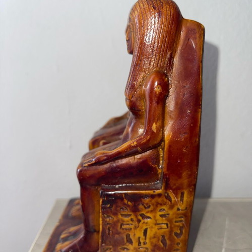 Decorative statue couple inspired by Ancient Egypt like new