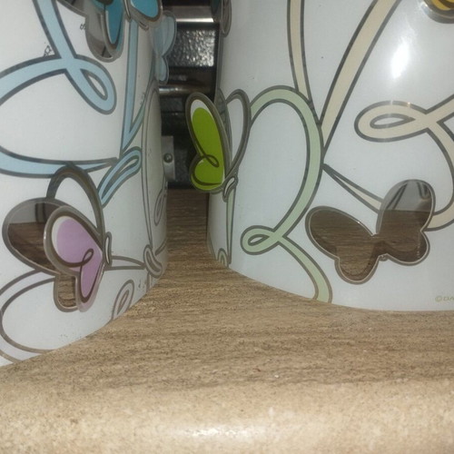 Children's lighting set used, ceiling and table lamps with butterfly design