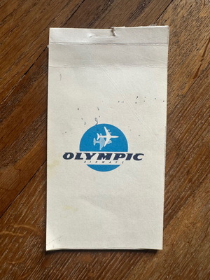 Σημειωματάριο Olympic Airways μεταχειρισμένο, ρετρό, vintage