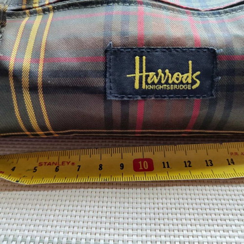 Harrods Knightsbridge toiletry bag with check pattern like new