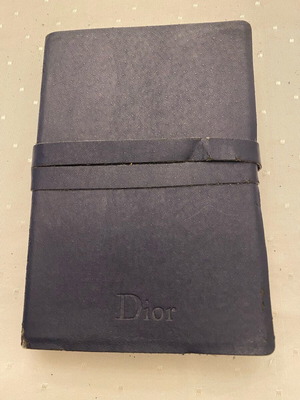 Dior leather notebook new, dark blue with logo