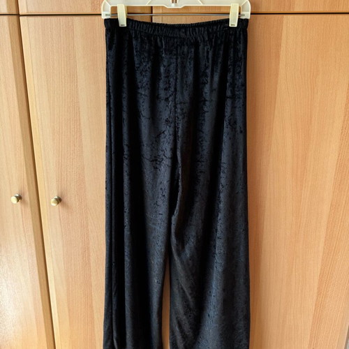 Black Velvet Texture Wide-Leg Pants Medium Like New