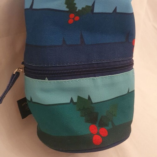 APIVITA cosmetic bag used, blue, 11x18 cm