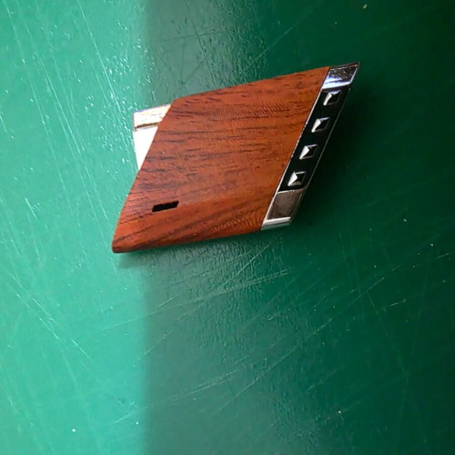 Set of three gifts in luxury wooden box with pen, lighter and keychain