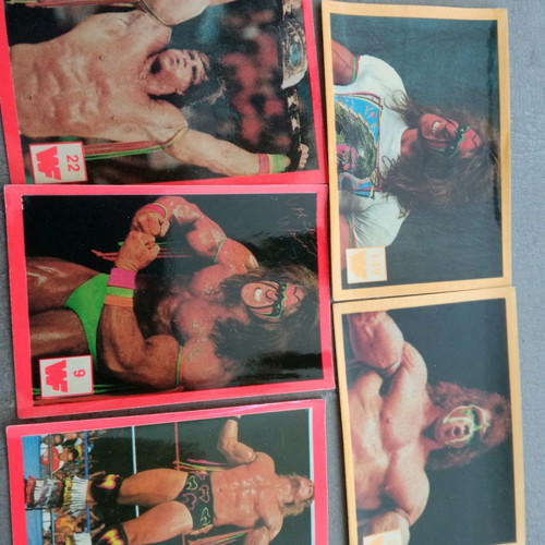 World Wrestling stickers used, 1980s decade, set of 16