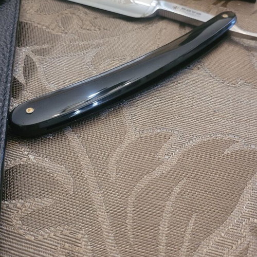 Straight Razor Dovo with Bakelite Handle and Parker Leather Case new