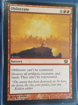 Magic MTG 8th Edition Obliterate Box Topper κάρτα σαν καινούργιο