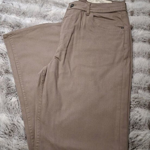 Denim five-pocket wide leg pants like new, beige, size L