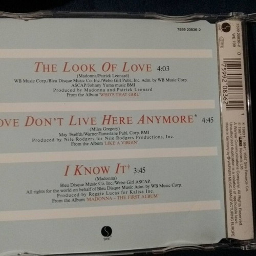 Madonna The Look Of Love 1995 CD single used