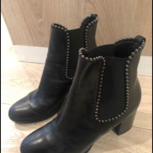 Philippe Lang leather Chelsea boots used, black, size 40